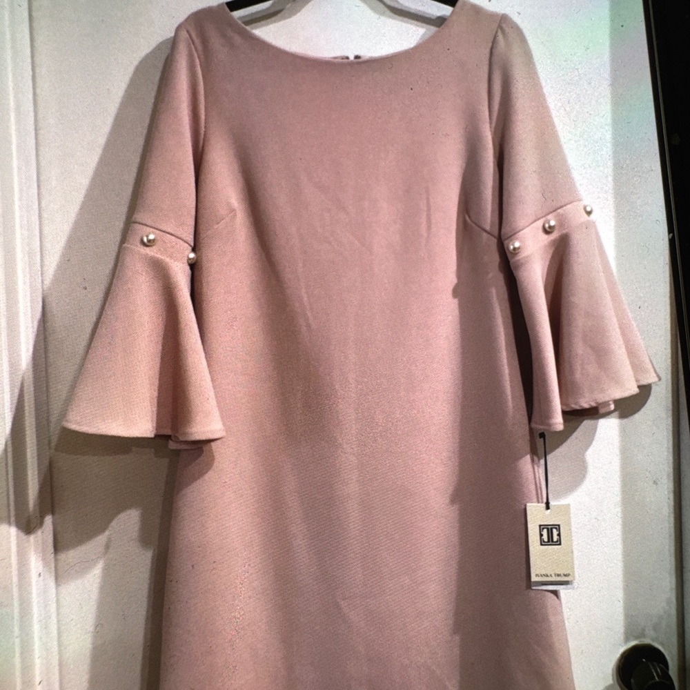 Ivanka Trump blush pink w/ pearls cocktail dress sz 8 NWT